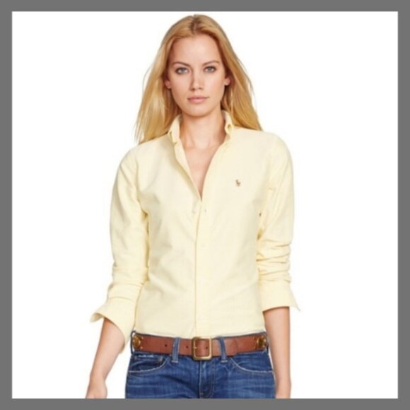 Ralph Lauren Polo Slim Fit Button Down - Yellow & White - Picture 1 of 5